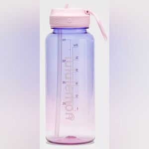 Lululemon Back To Life Clear Bottle 32oz With Straw/lid In Pink and Purple, New